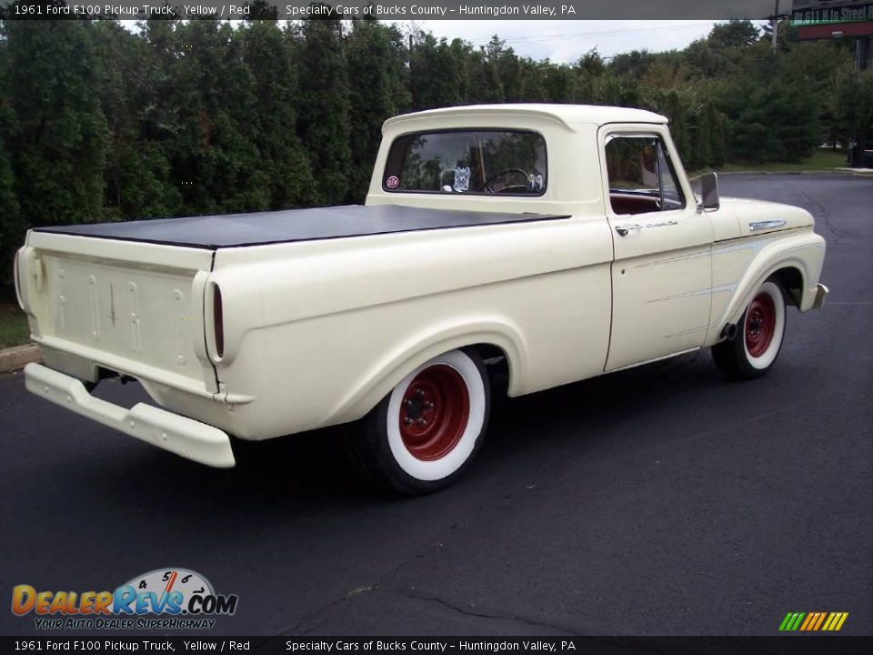 1961 Ford F100 Pickup Truck Yellow / Red Photo #24