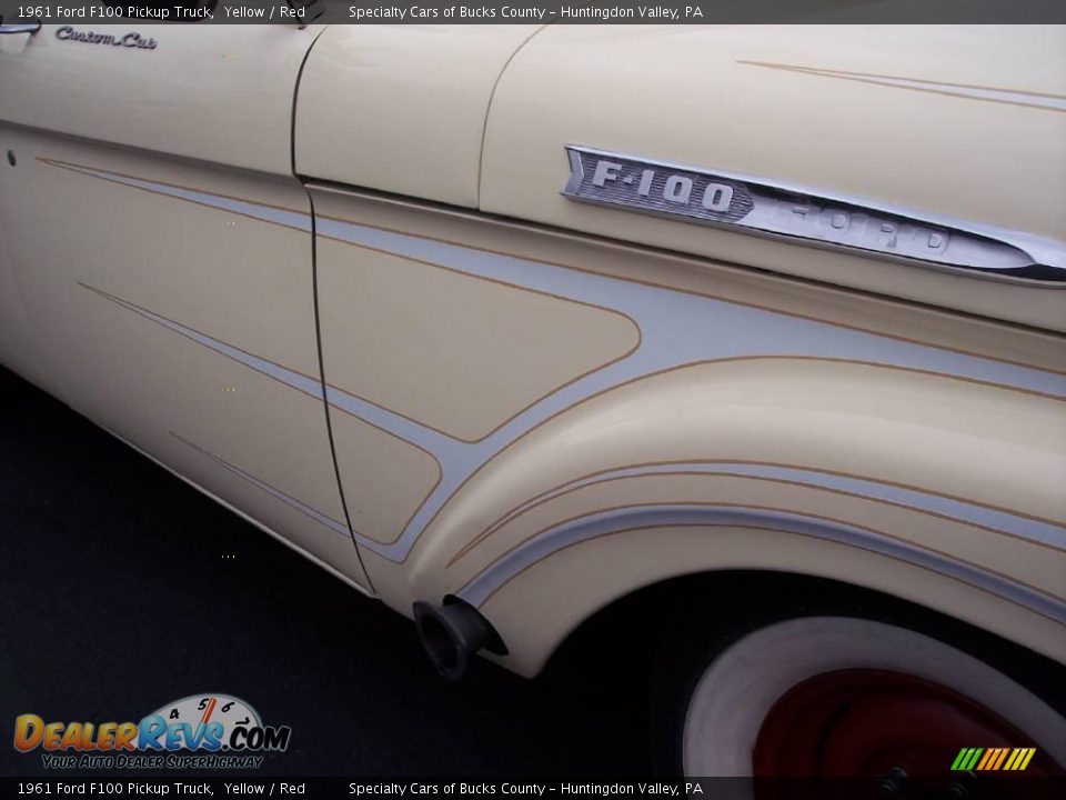 1961 Ford F100 Pickup Truck Yellow / Red Photo #26