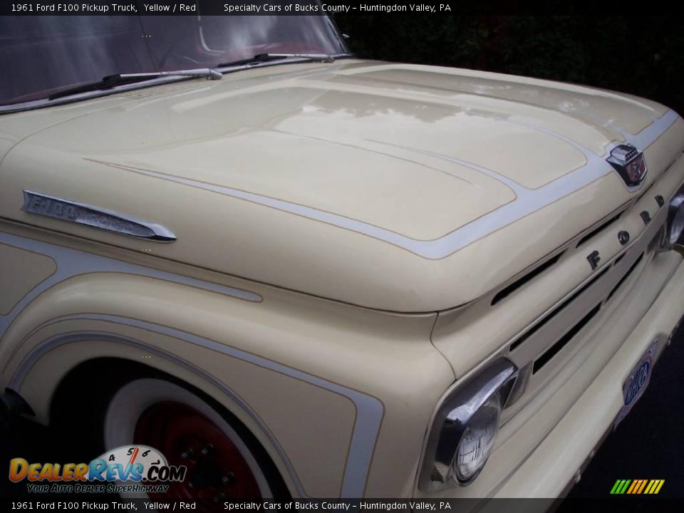 1961 Ford F100 Pickup Truck Yellow / Red Photo #27