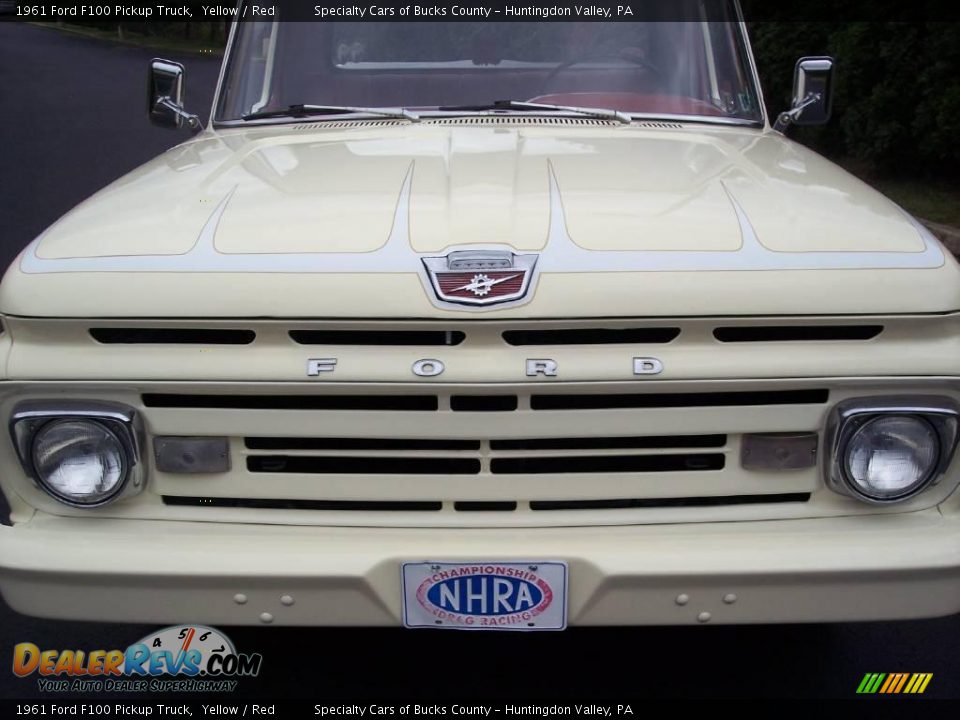 1961 Ford F100 Pickup Truck Yellow / Red Photo #28