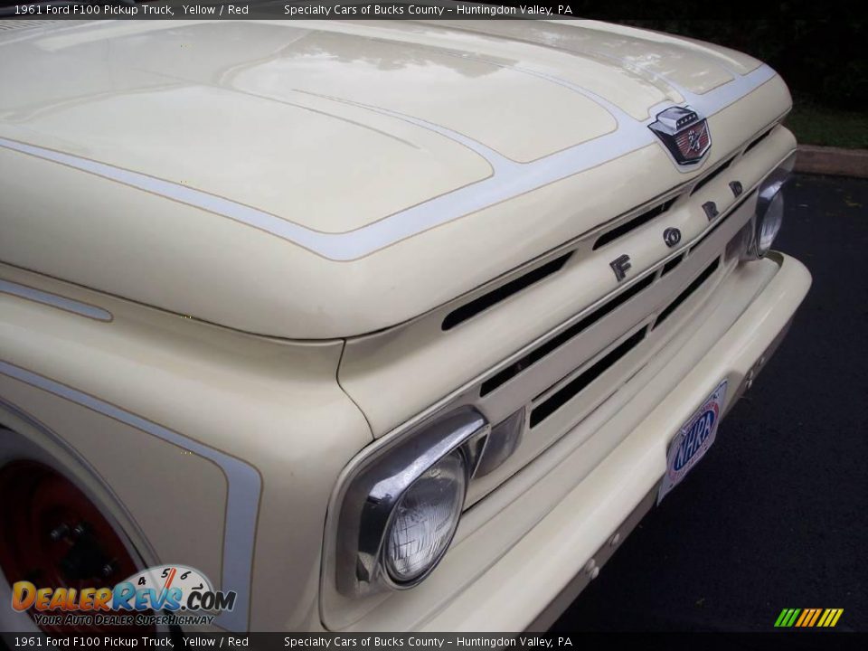 1961 Ford F100 Pickup Truck Yellow / Red Photo #29