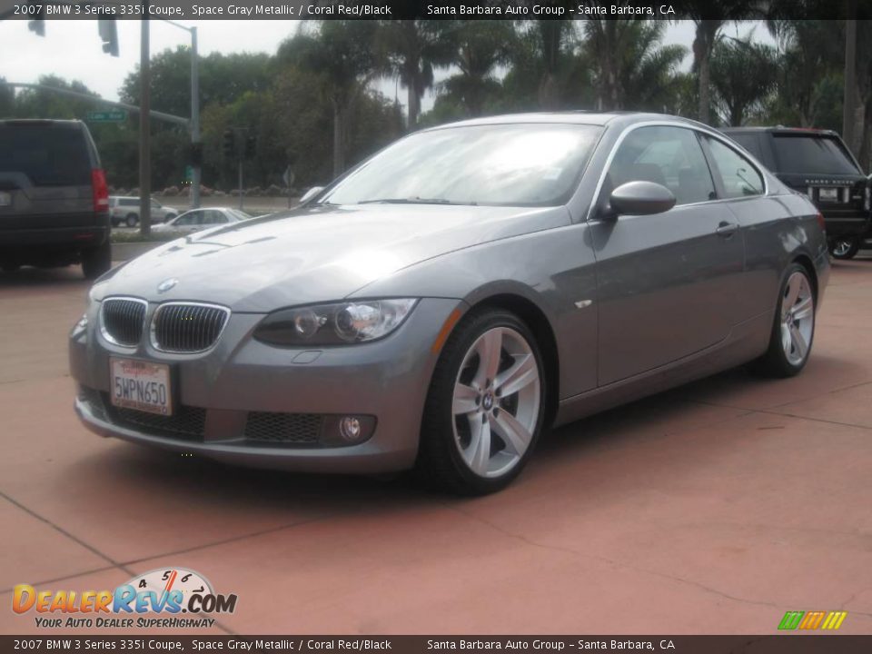 2007 BMW 3 Series 335i Coupe Space Gray Metallic / Coral Red/Black Photo #1
