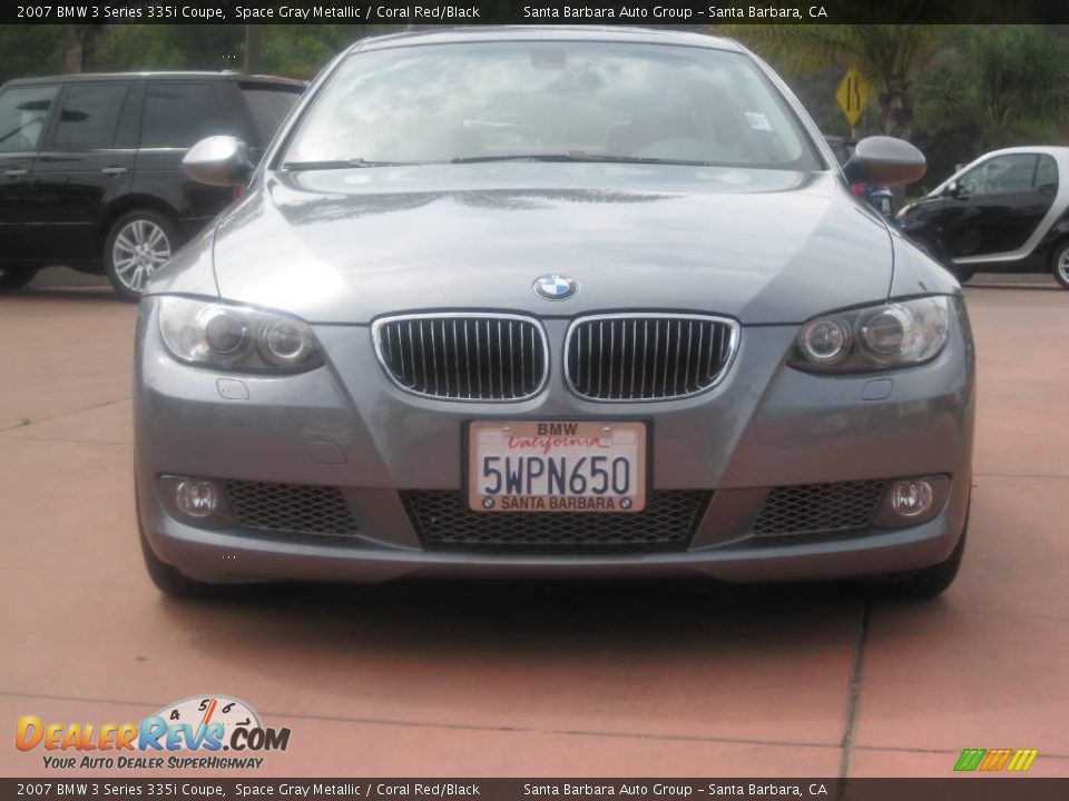 2007 BMW 3 Series 335i Coupe Space Gray Metallic / Coral Red/Black Photo #2