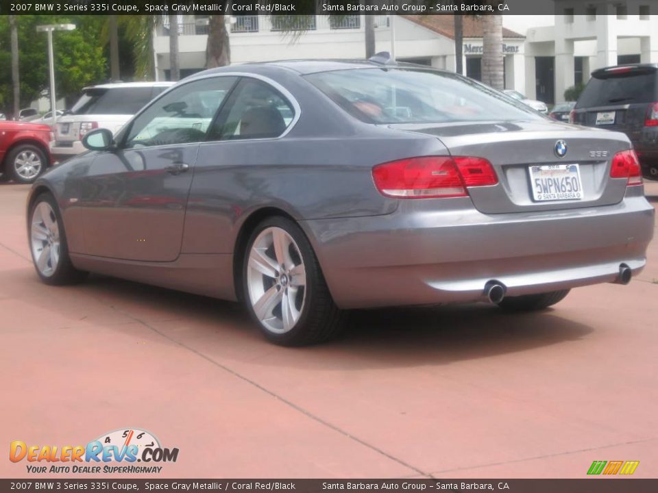2007 BMW 3 Series 335i Coupe Space Gray Metallic / Coral Red/Black Photo #6