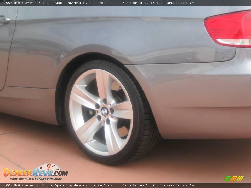2007 BMW 3 Series 335i Coupe Space Gray Metallic / Coral Red/Black Photo #7