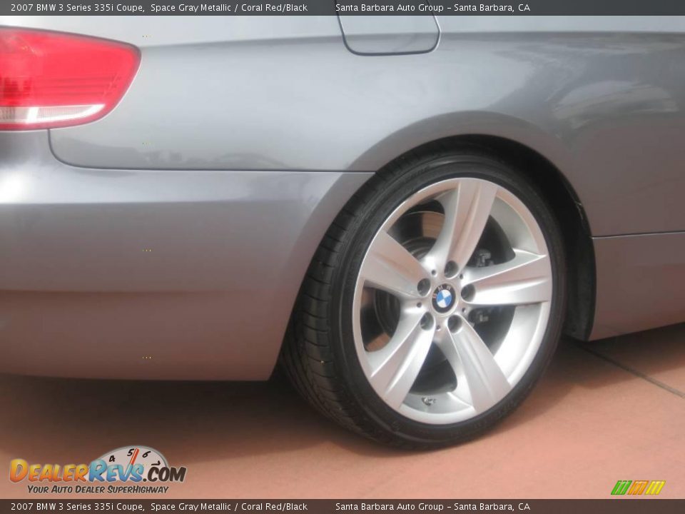 2007 BMW 3 Series 335i Coupe Space Gray Metallic / Coral Red/Black Photo #8