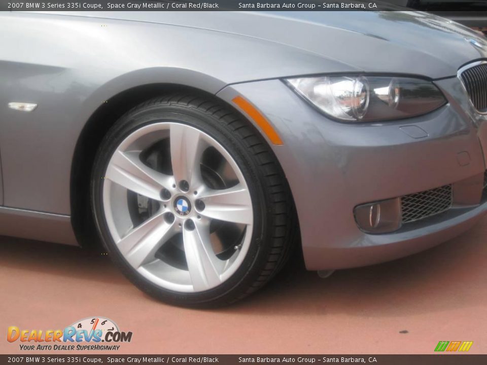 2007 BMW 3 Series 335i Coupe Space Gray Metallic / Coral Red/Black Photo #9