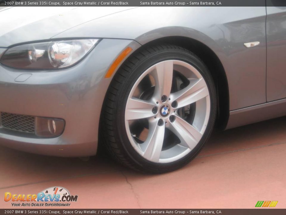 2007 BMW 3 Series 335i Coupe Space Gray Metallic / Coral Red/Black Photo #10