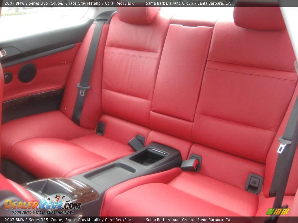 2007 BMW 3 Series 335i Coupe Space Gray Metallic / Coral Red/Black Photo #14