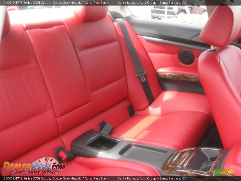 2007 BMW 3 Series 335i Coupe Space Gray Metallic / Coral Red/Black Photo #16