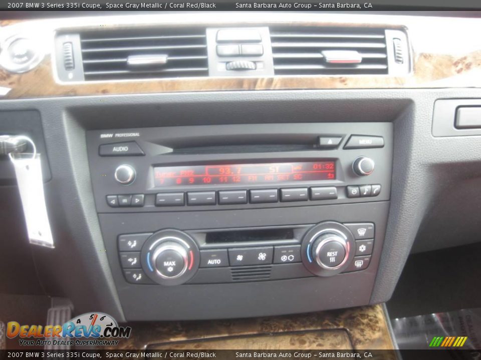 2007 BMW 3 Series 335i Coupe Space Gray Metallic / Coral Red/Black Photo #17