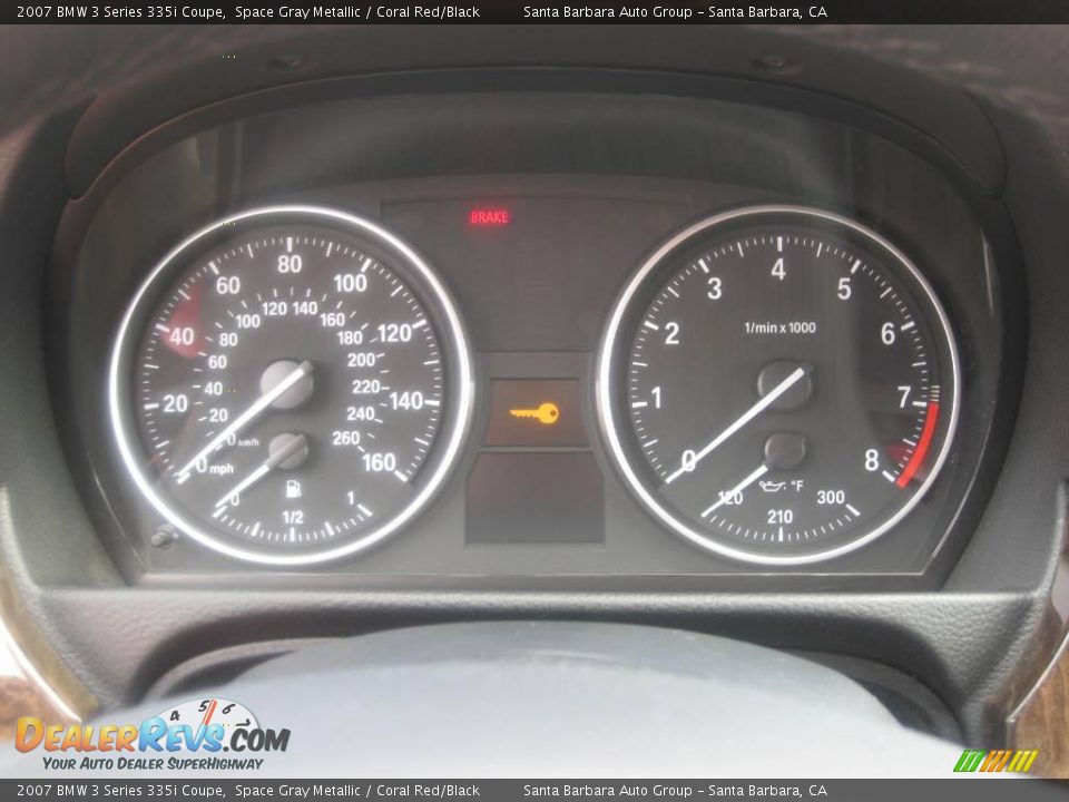 2007 BMW 3 Series 335i Coupe Space Gray Metallic / Coral Red/Black Photo #18