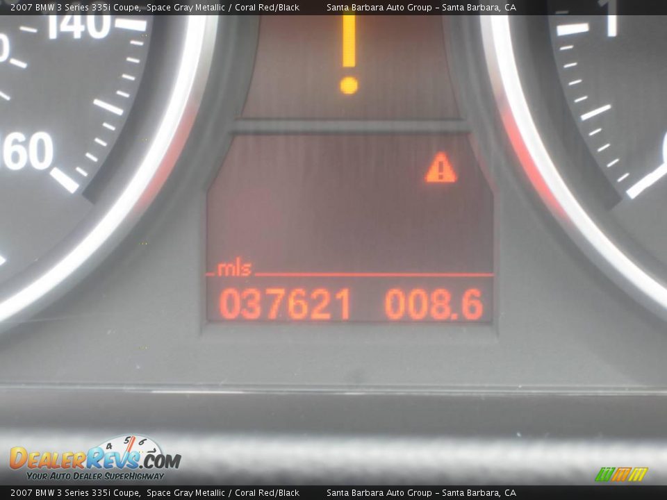 2007 BMW 3 Series 335i Coupe Space Gray Metallic / Coral Red/Black Photo #20