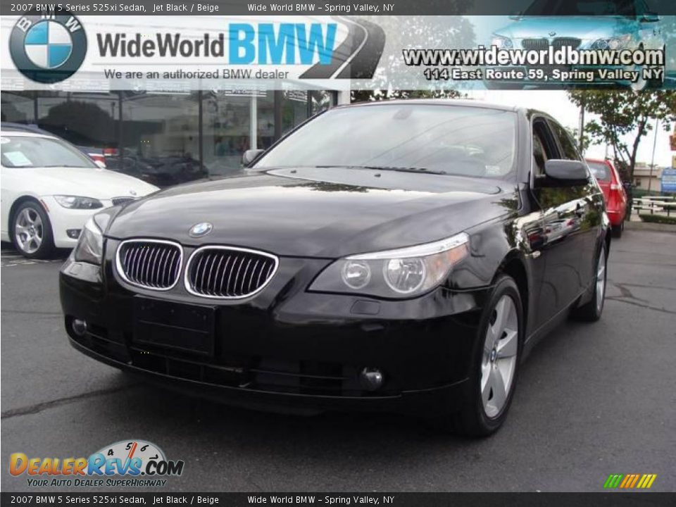 2007 BMW 5 Series 525xi Sedan Jet Black / Beige Photo #1