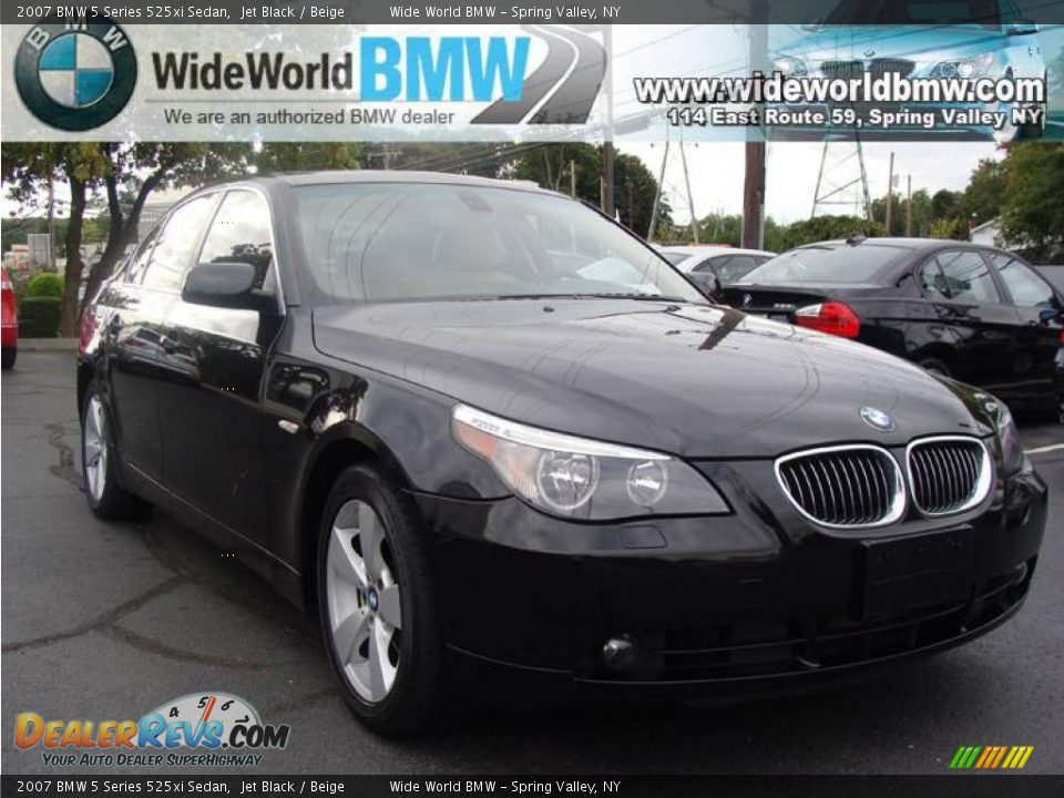 2007 BMW 5 Series 525xi Sedan Jet Black / Beige Photo #3