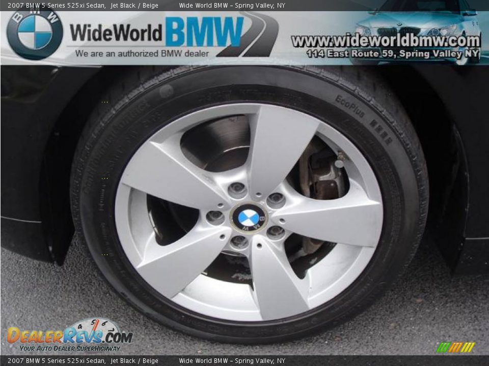 2007 BMW 5 Series 525xi Sedan Jet Black / Beige Photo #6