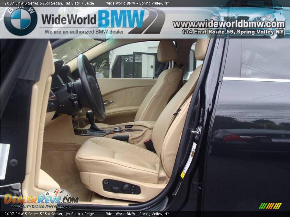 2007 BMW 5 Series 525xi Sedan Jet Black / Beige Photo #8