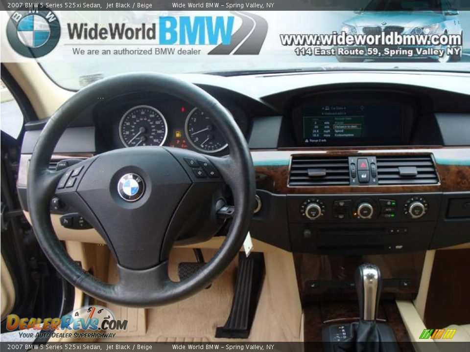 2007 BMW 5 Series 525xi Sedan Jet Black / Beige Photo #11