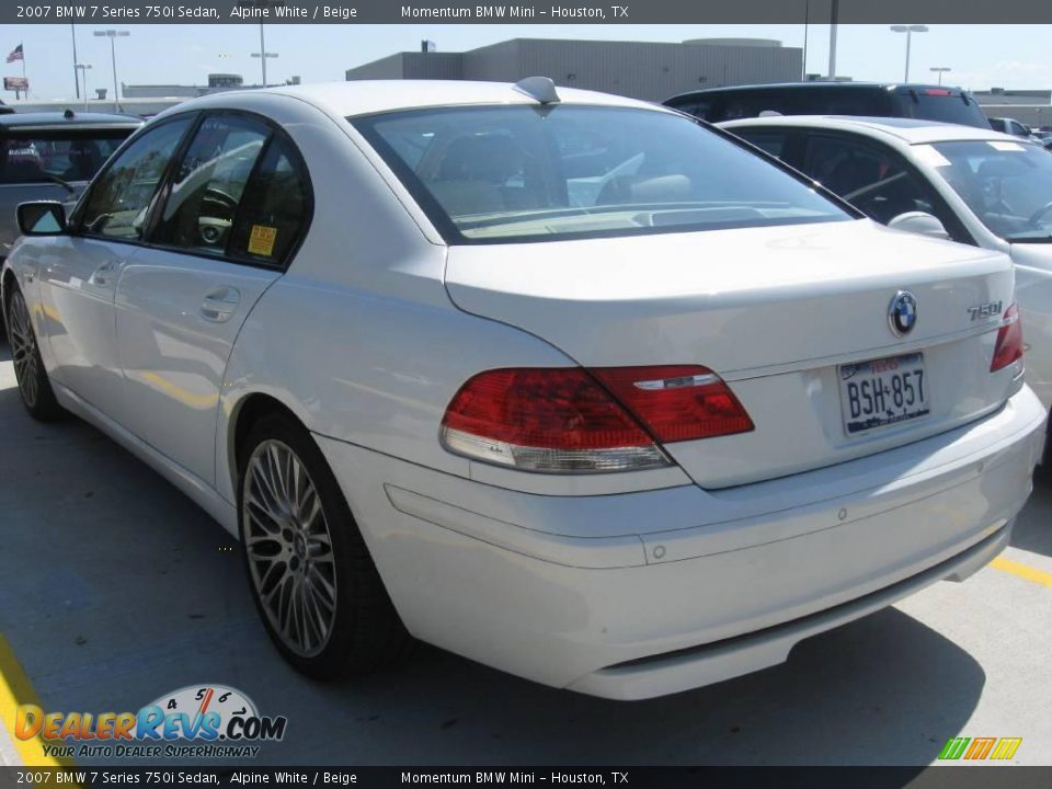 2007 BMW 7 Series 750i Sedan Alpine White / Beige Photo #2