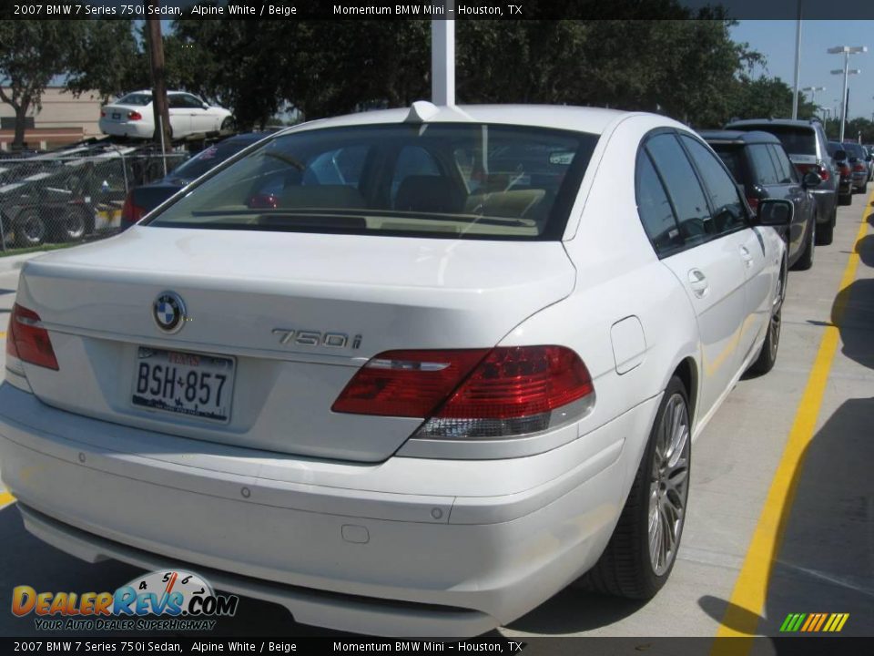 2007 BMW 7 Series 750i Sedan Alpine White / Beige Photo #4
