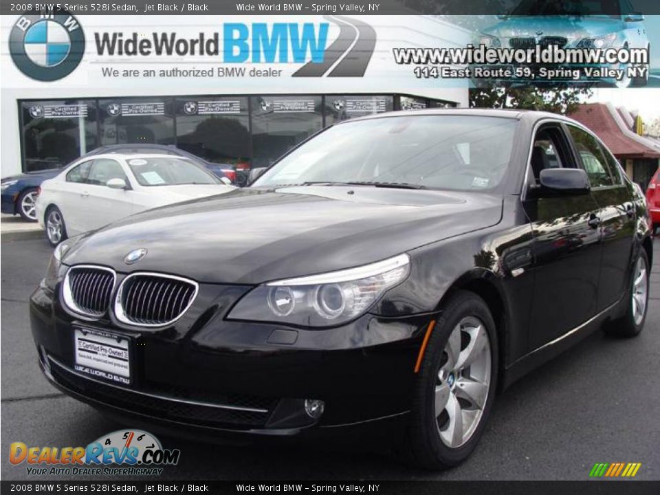 2008 BMW 5 Series 528i Sedan Jet Black / Black Photo #1