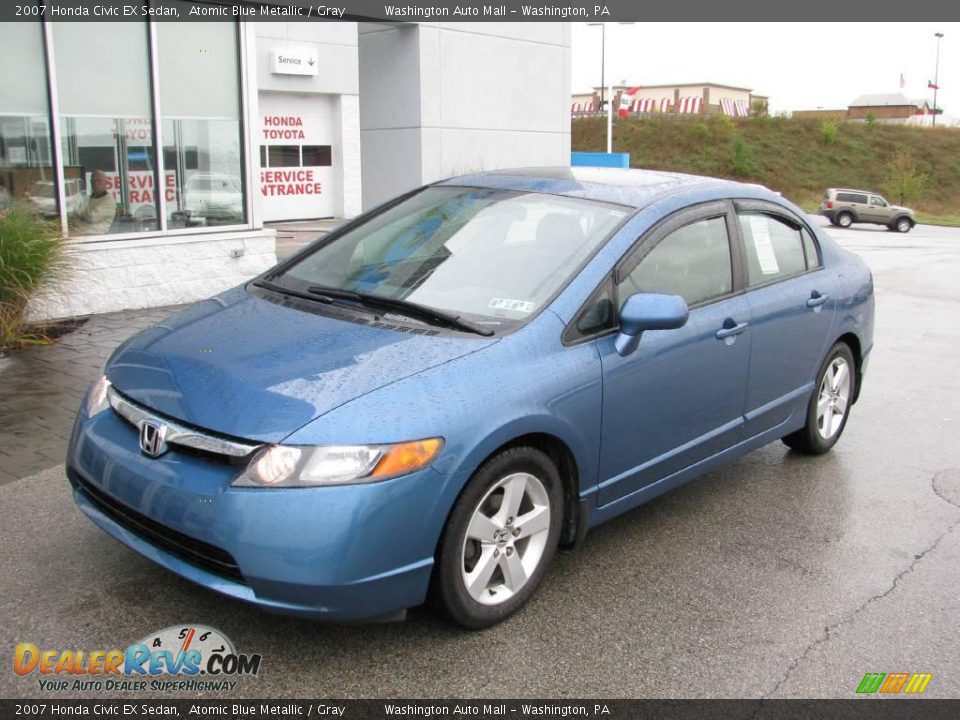 2007 Honda Civic EX Sedan Atomic Blue Metallic / Gray Photo #2