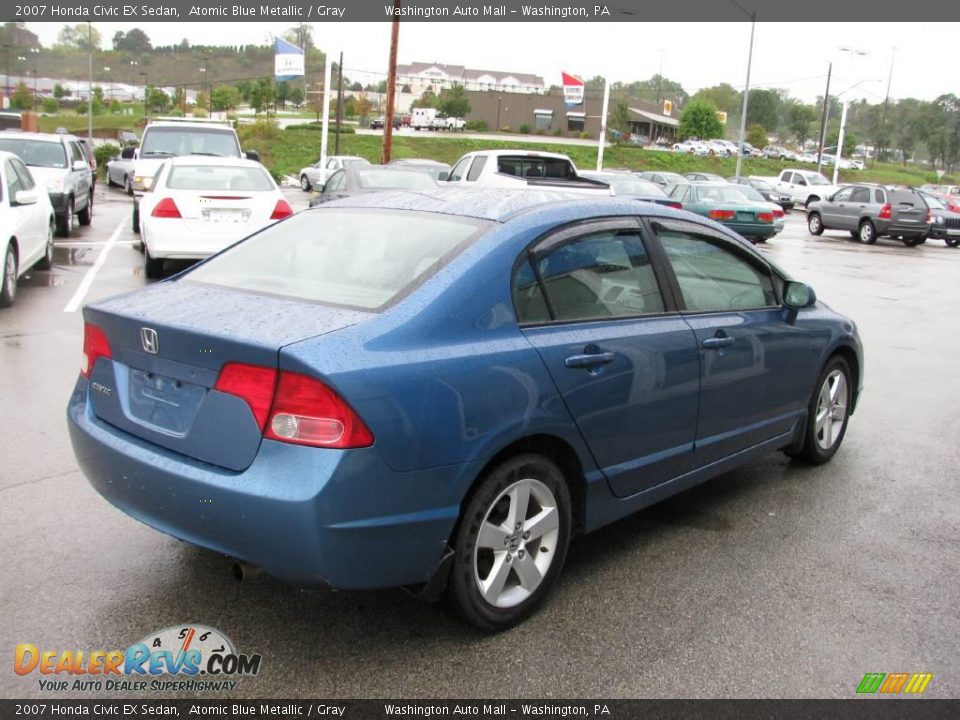 2007 Honda Civic EX Sedan Atomic Blue Metallic / Gray Photo #6