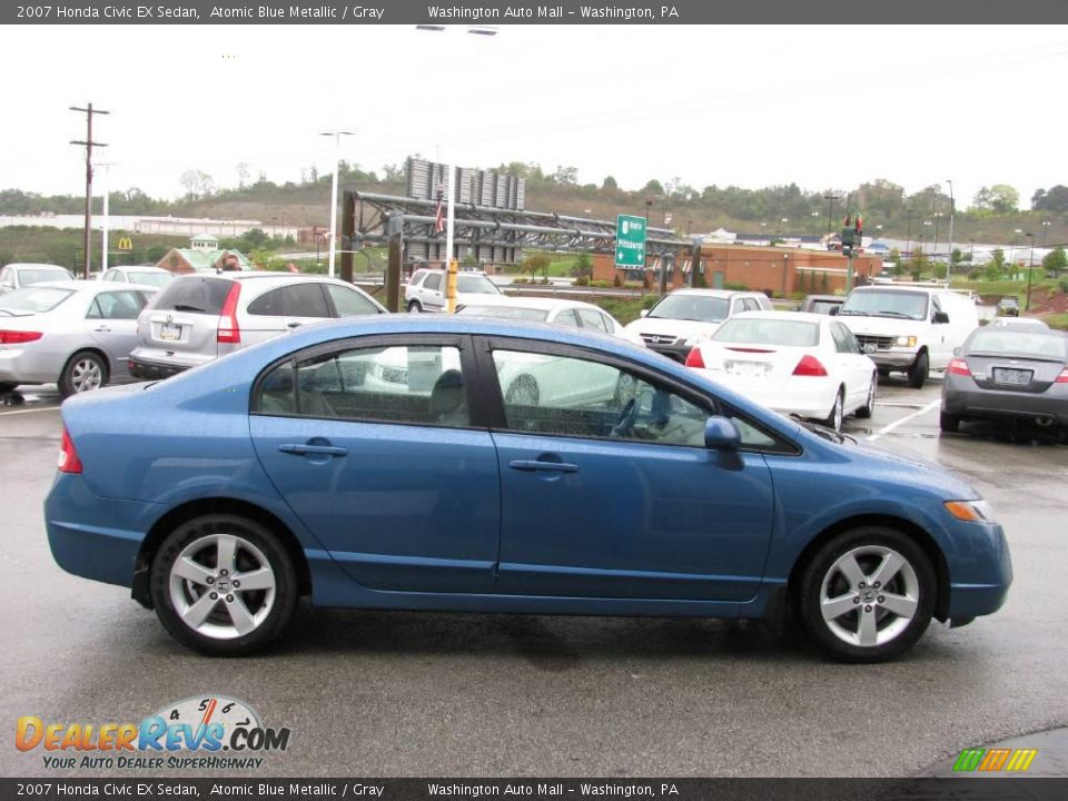 2007 Honda Civic EX Sedan Atomic Blue Metallic / Gray Photo #7