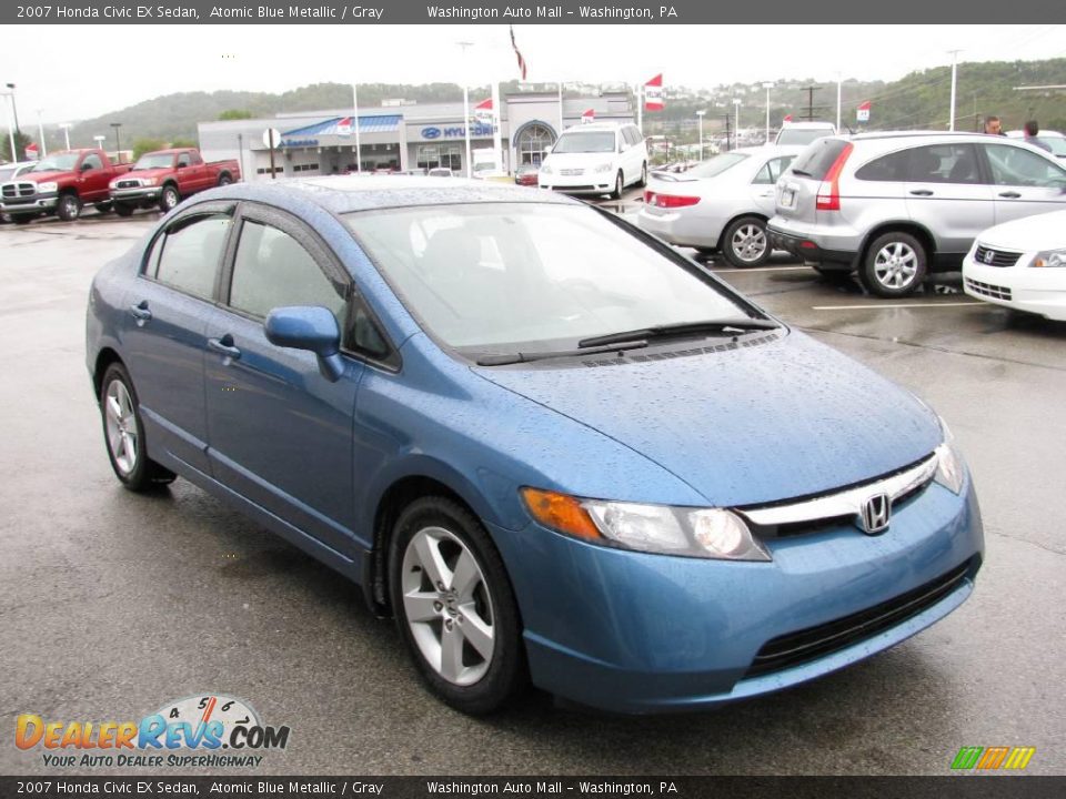 2007 Honda Civic EX Sedan Atomic Blue Metallic / Gray Photo #8