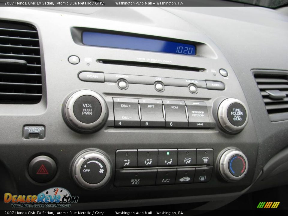 2007 Honda Civic EX Sedan Atomic Blue Metallic / Gray Photo #15
