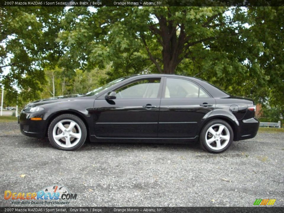 2007 Mazda MAZDA6 i Sport Sedan Onyx Black / Beige Photo #2
