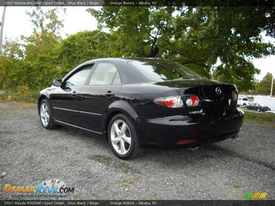 2007 Mazda MAZDA6 i Sport Sedan Onyx Black / Beige Photo #3