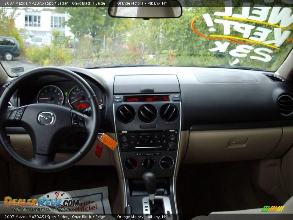 2007 Mazda MAZDA6 i Sport Sedan Onyx Black / Beige Photo #6