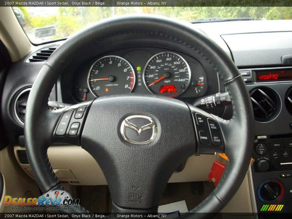 2007 Mazda MAZDA6 i Sport Sedan Onyx Black / Beige Photo #7
