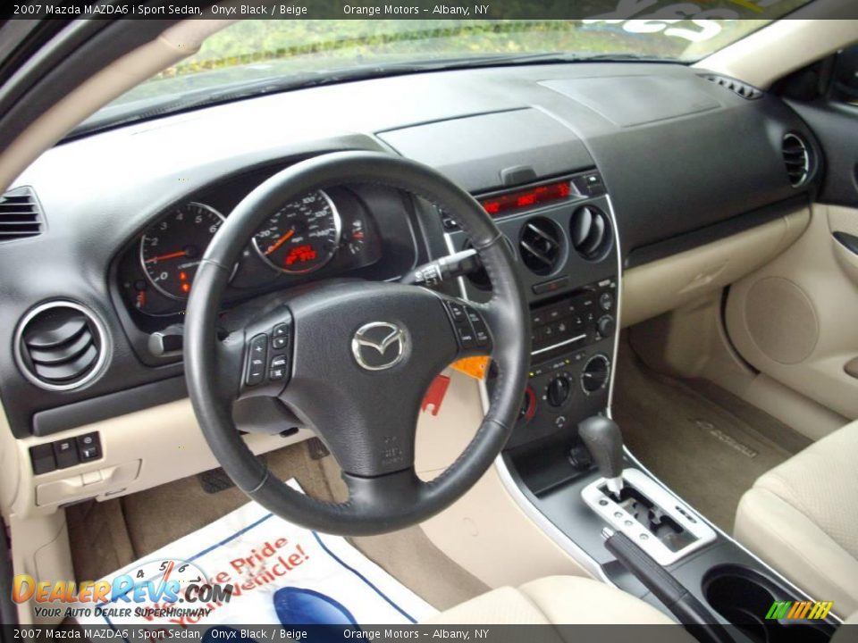 2007 Mazda MAZDA6 i Sport Sedan Onyx Black / Beige Photo #10