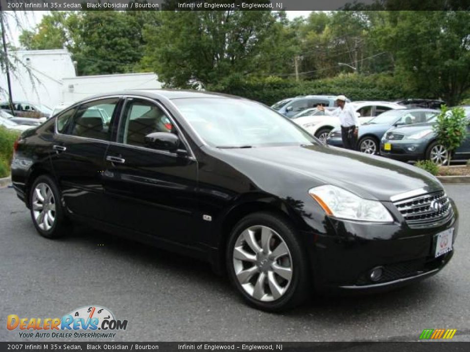 2007 Infiniti M 35x Sedan Black Obsidian / Bourbon Photo #3