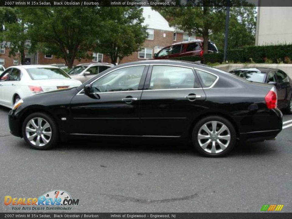 2007 Infiniti M 35x Sedan Black Obsidian / Bourbon Photo #8