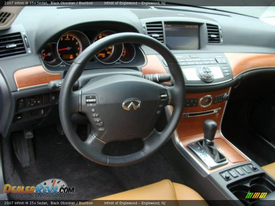 2007 Infiniti M 35x Sedan Black Obsidian / Bourbon Photo #10