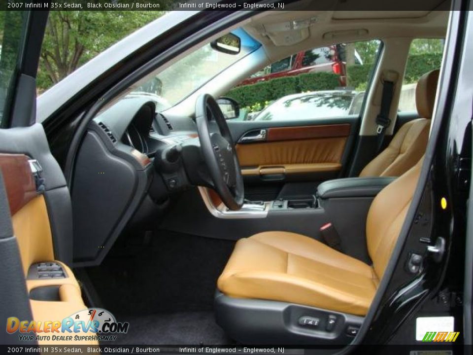 2007 Infiniti M 35x Sedan Black Obsidian / Bourbon Photo #12