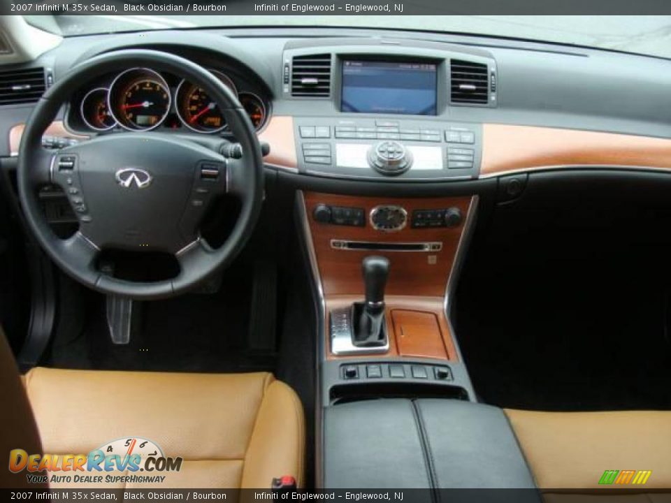 2007 Infiniti M 35x Sedan Black Obsidian / Bourbon Photo #13