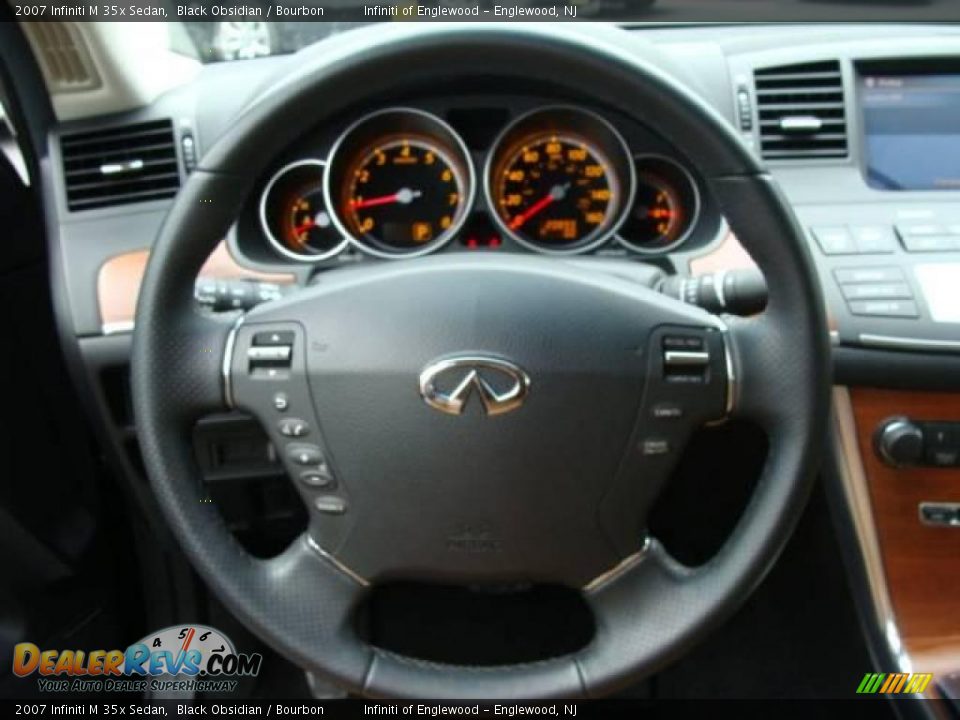 2007 Infiniti M 35x Sedan Black Obsidian / Bourbon Photo #14