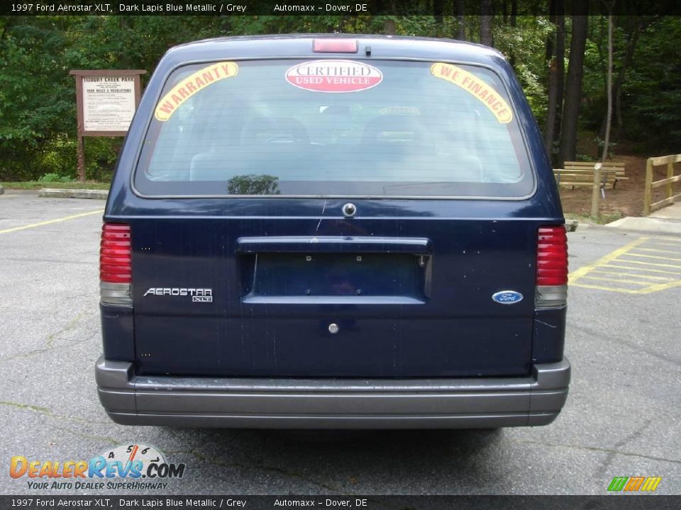 1997 Ford Aerostar XLT Dark Lapis Blue Metallic / Grey Photo #6