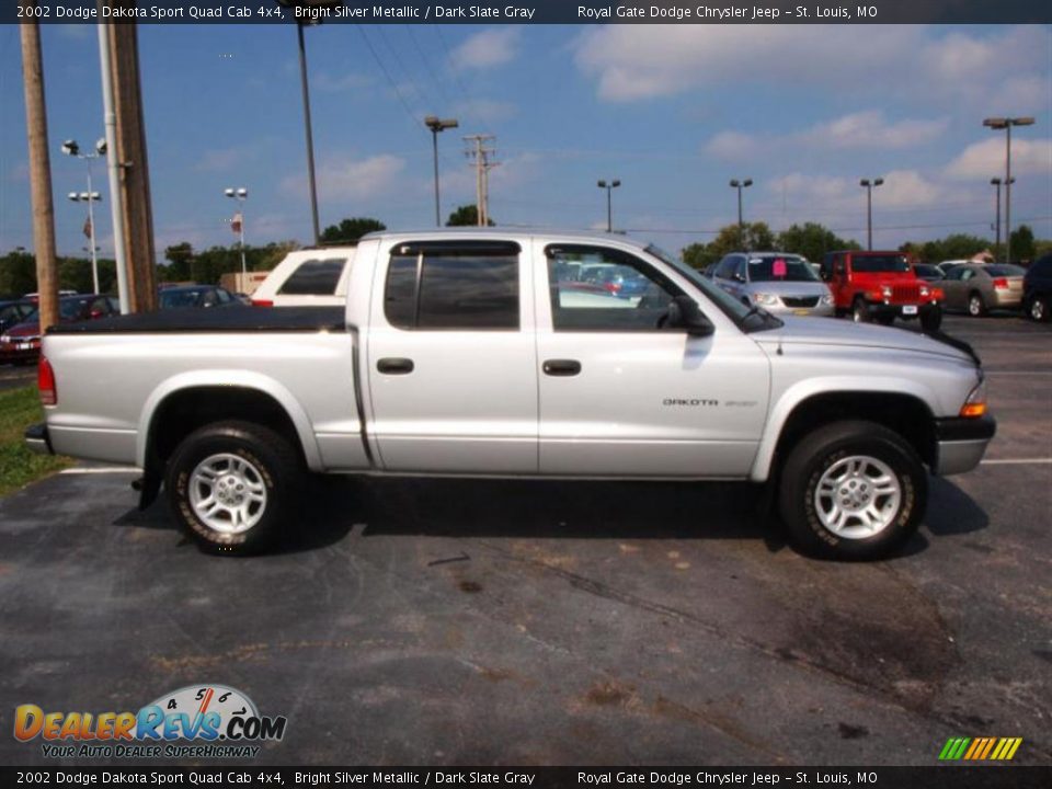 2002 Dodge Dakota Sport Quad Cab 4x4 Bright Silver Metallic / Dark Slate Gray Photo #1