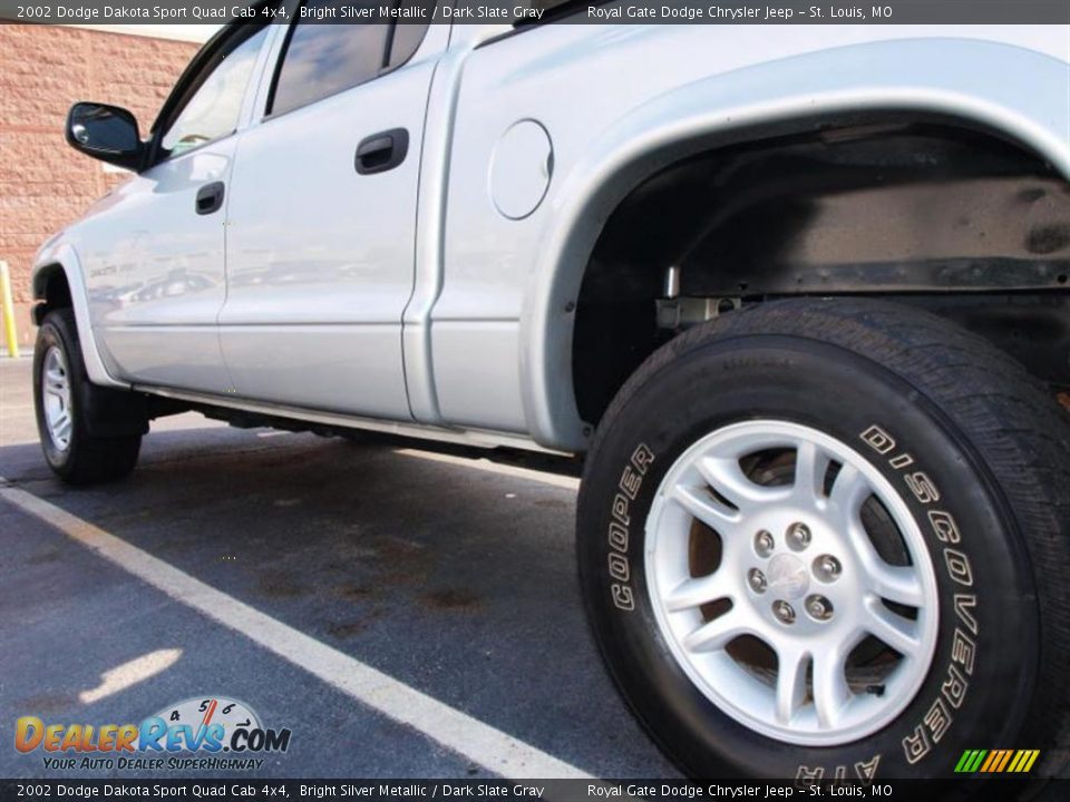 2002 Dodge Dakota Sport Quad Cab 4x4 Bright Silver Metallic / Dark Slate Gray Photo #4