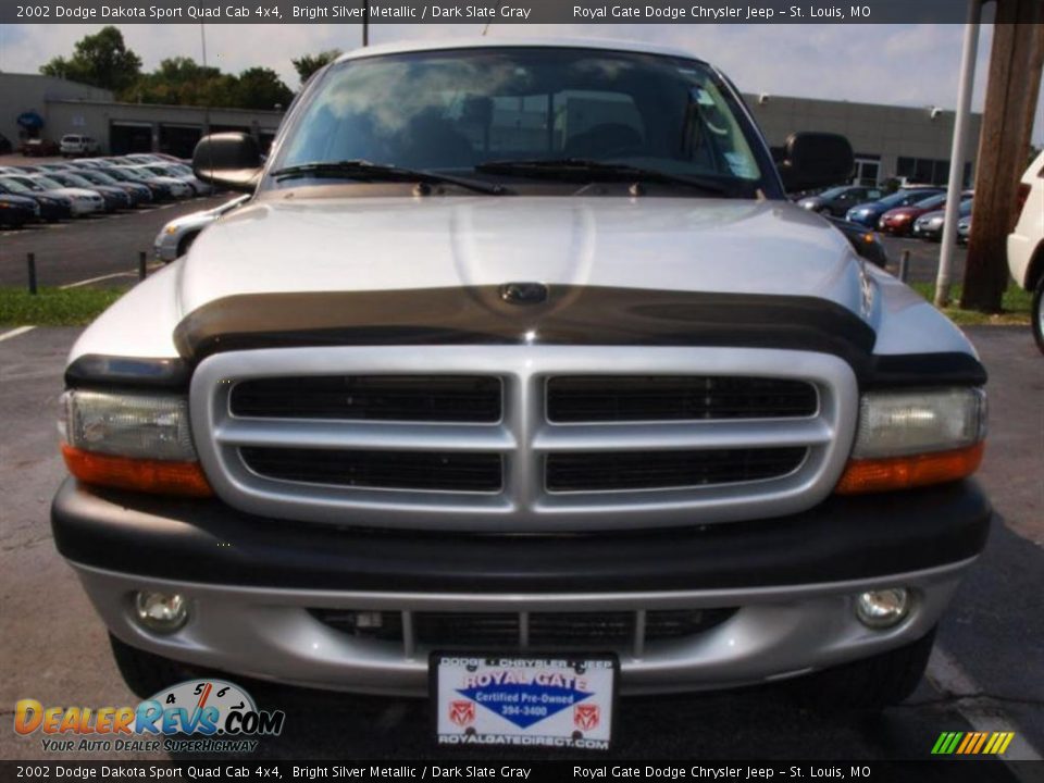 2002 Dodge Dakota Sport Quad Cab 4x4 Bright Silver Metallic / Dark Slate Gray Photo #8