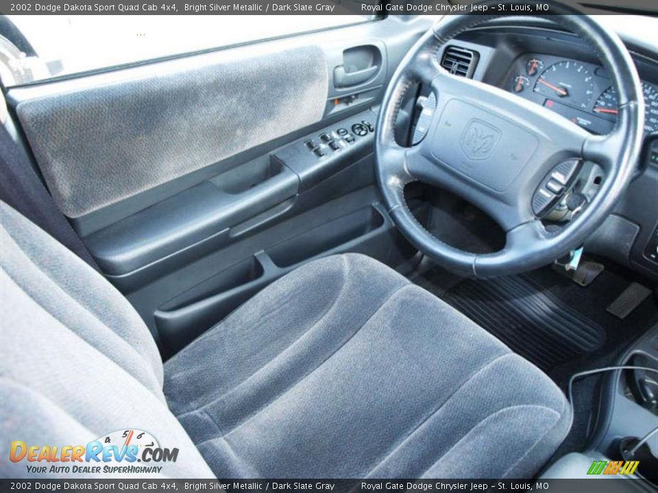 2002 Dodge Dakota Sport Quad Cab 4x4 Bright Silver Metallic / Dark Slate Gray Photo #11