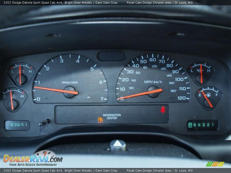 2002 Dodge Dakota Sport Quad Cab 4x4 Bright Silver Metallic / Dark Slate Gray Photo #14