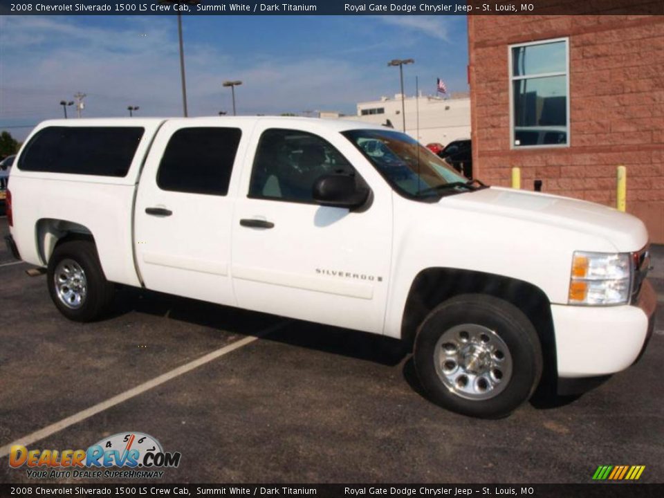 2008 Chevrolet Silverado 1500 LS Crew Cab Summit White / Dark Titanium Photo #1