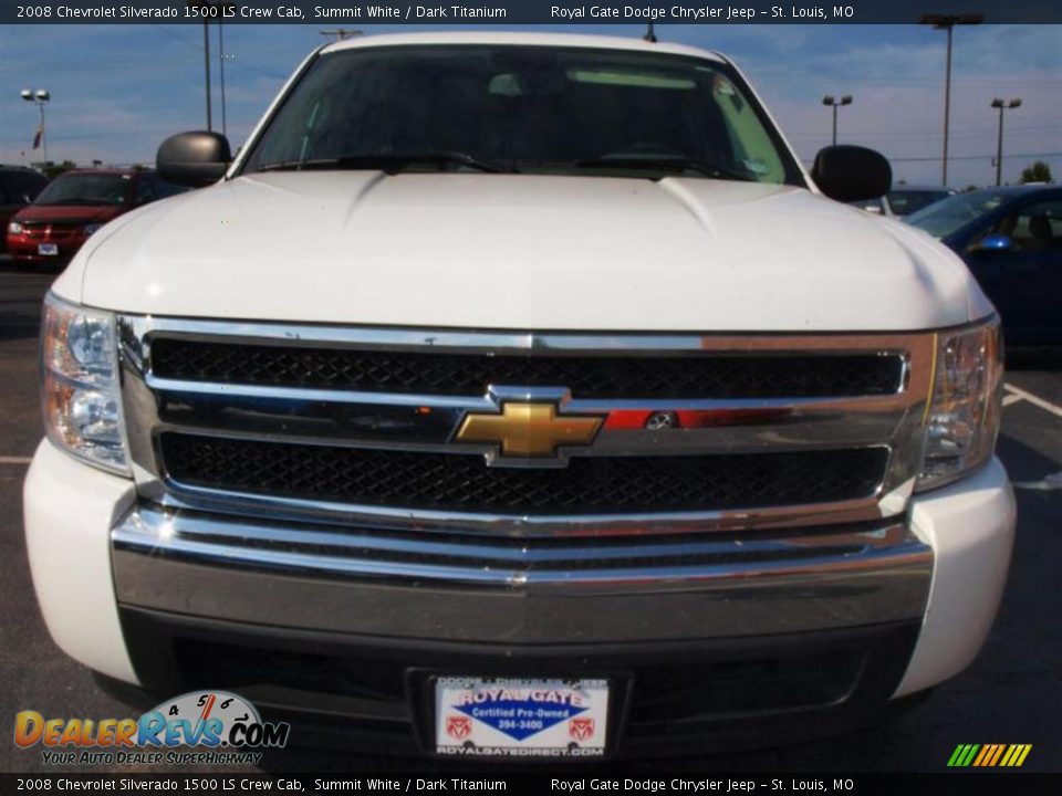2008 Chevrolet Silverado 1500 LS Crew Cab Summit White / Dark Titanium Photo #8