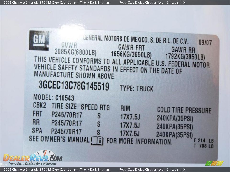 2008 Chevrolet Silverado 1500 LS Crew Cab Summit White / Dark Titanium Photo #17